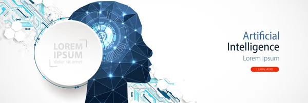 Artificial Intelligence concept.  Creative brain concept backgro — Stock Vector