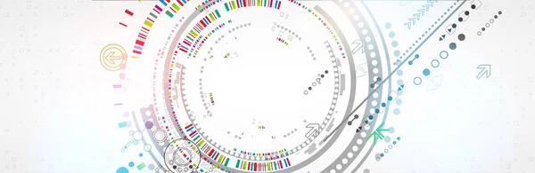 Concetto astratto di tecnologia. Circuito, alto colore del computer — Vettoriale Stock