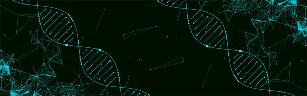 Modèle de science, papier peint ou bannière avec des molécules d'ADN. Vecte — Image vectorielle