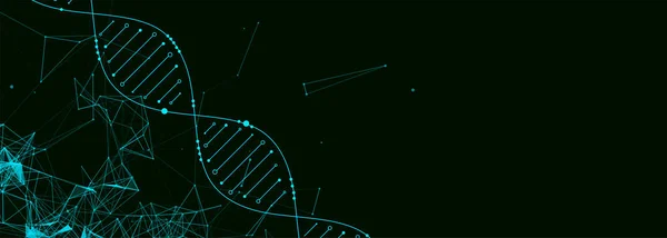 Modello scientifico, carta da parati o banner con molecole di DNA. Vect — Vettoriale Stock