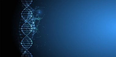 Bilim şablon, duvar kağıdı veya afiş bir Dna molekülleri ile. Vect