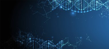 Bilim şablon, duvar kağıdı veya afiş bir Dna molekülleri ile. Vect