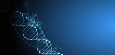Bilim şablon, duvar kağıdı veya afiş bir Dna molekülleri ile. Vect