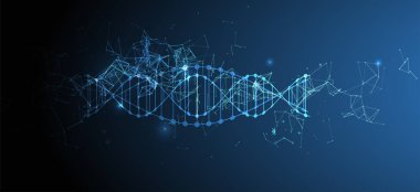 Bilim şablon, duvar kağıdı veya afiş bir Dna molekülleri ile. Vect