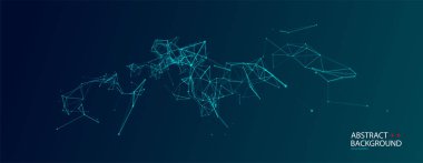Nokta bağlama ile soyut çokgen vektör bilim arka plan