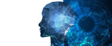 Yapay Zeka kavramı. Yaratıcı beyin kavramı backgro