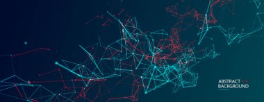 Nokta bağlama ile soyut çokgen vektör bilim arka plan