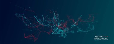 Nokta bağlama ile soyut çokgen vektör bilim arka plan