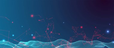 Noktaları ve çizgileri birbirine bağlayan çokgen bilim arka plan. Kazmak