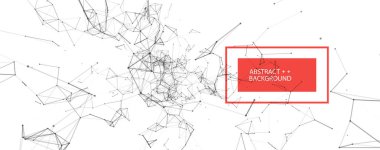 Noktaları ve li'yi birbirine bağlayan soyut poligonal vektör arka planı