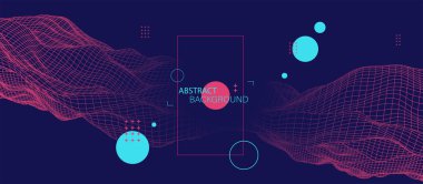 Dalgalar la soyut arka plan. 3b yüzey.