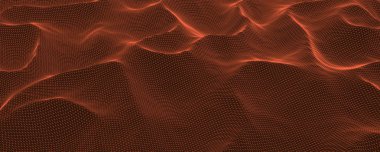 Kablo çerçeveli peyzaj. Gelecekçi vektör illüstrasyonu. 