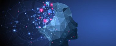 Yapay Zeka kavramı. Yaratıcı beyin kavramı backgro