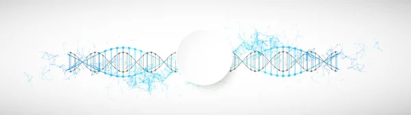 Wetenschap sjabloon, behang of banner met een Dna-moleculen. Vect — Stockvector