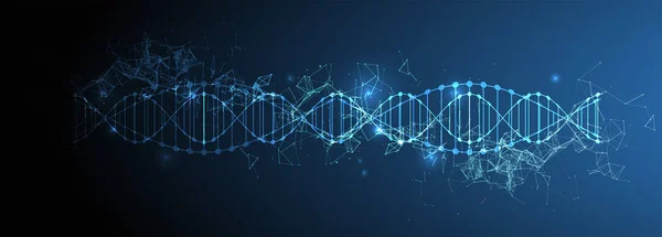 과학 서식 파일, 바탕 화면 또는 Dna 분자와 배너. Vect — 스톡 벡터