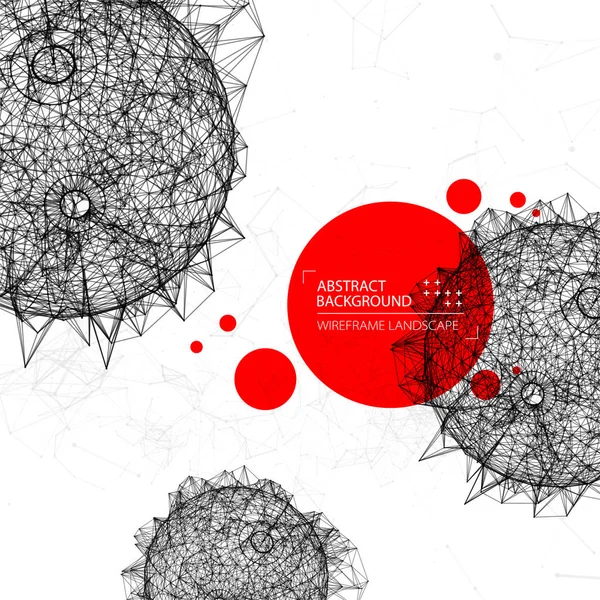 Esfera abstracta geométrica 3d hecha de puntos y líneas. Futuristi — Vector de stock