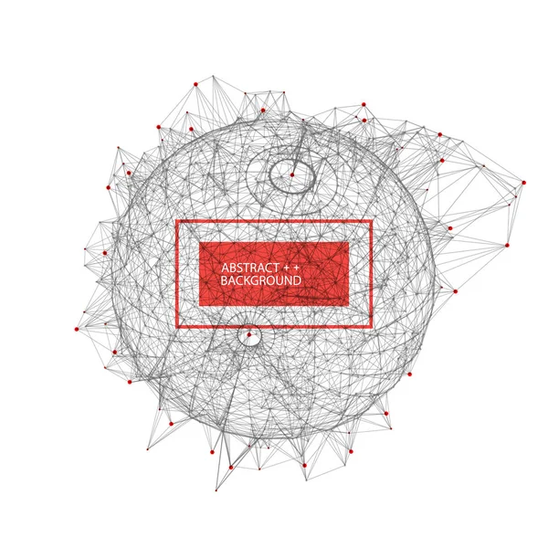 ポイントと線で構成される抽象的な幾何学的な 3D 球。フューチュリスティ — ストックベクタ