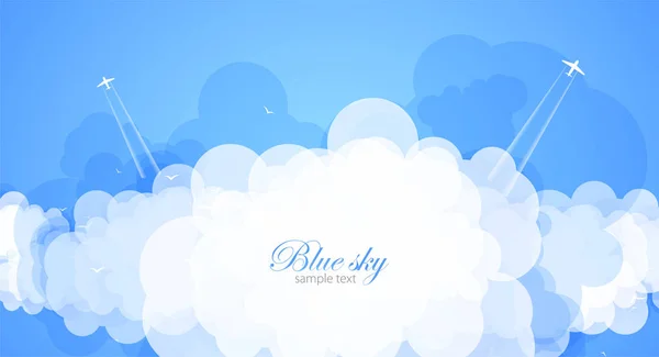 Cielo azul con nubes. — Vector de stock