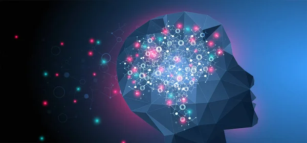 Artificial Intelligence concept.  Creative brain concept backgro — Stock Vector