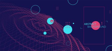 Dalgalar la soyut arka plan. 3b yüzey.