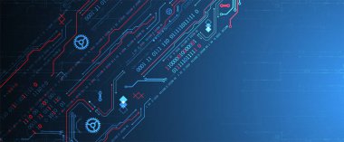 Soyut teknoloji konsepti. Bilgisayar kodu arka planı. Vektör illüstrasyonu