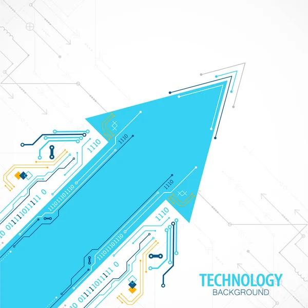 Carte Circuit Technologie Abstraite Concept Communication Thème Flèche — Image vectorielle