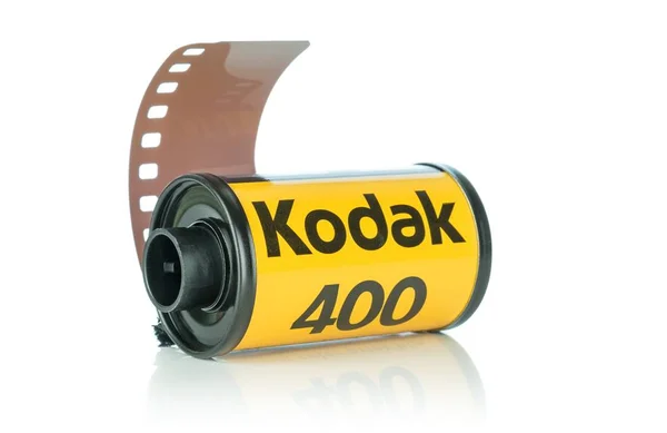 德国尼德萨克森 2018年12月14日 一卷柯达超微 400 35Mm 相机胶卷在白色背景 — 图库照片