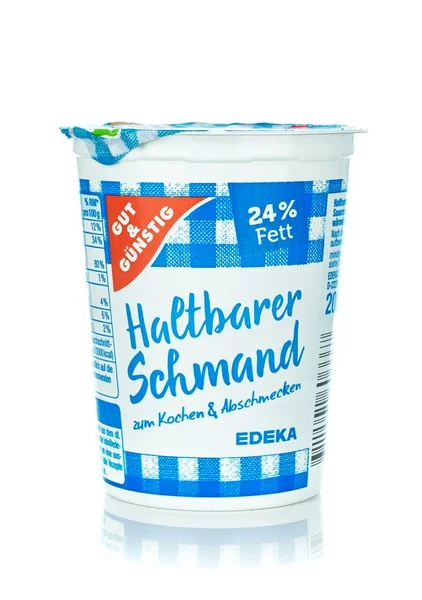 Niedersachsen Allemagne Décembre 2018 Pot Crème Sure Edeka Gut Guenstig — Photo