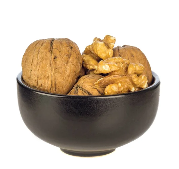 Bowl Walnuts White Background — Stock Photo, Image