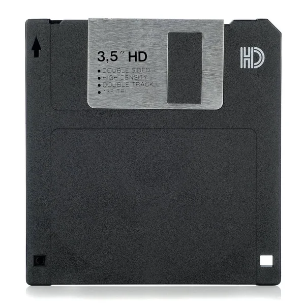 Een Inch Computer Diskette Bekeken Vanaf Voorkant Een Witte Achtergrond — Stockfoto