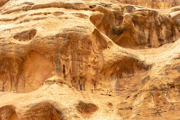 Detalles Arenisca Estructura Columnas Rocas Las Montañas Petra Centro Del — Foto de Stock