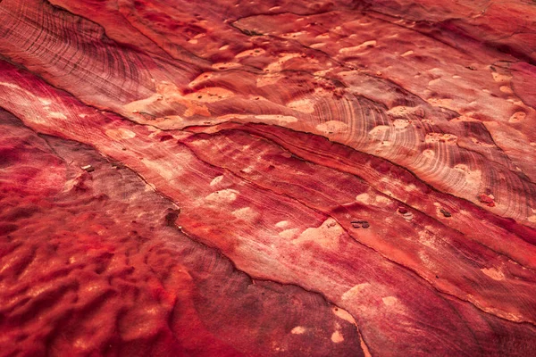 Kum Taşı Dokusu Yakın Kırmızı Taş Dokusu Ürdün Çölü Dağları — Stok fotoğraf