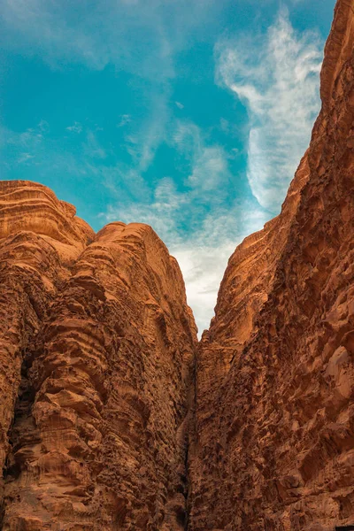 Wadi Rum Rock Desert Details Wadi Rum Valley Cut Sandstone — Stock Photo, Image