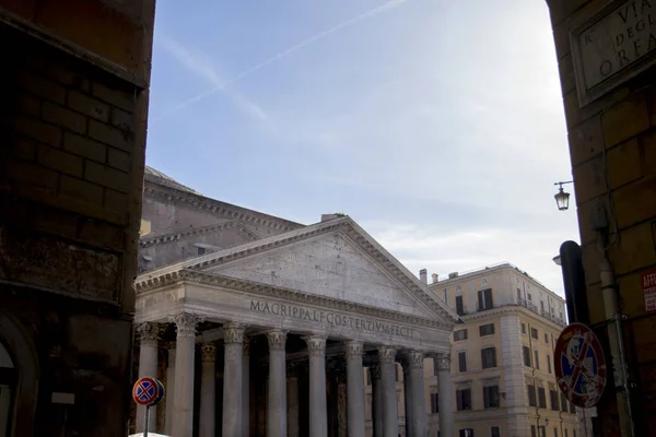 Weergave Van Het Pantheon Door Oude Gebouwen Het Centrum Van — Stockfoto