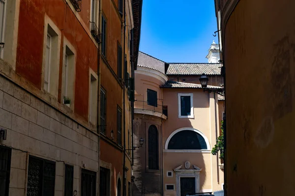 Bâtiments Anciens Dans Une Ruelle Centre Historique Rome — Photo