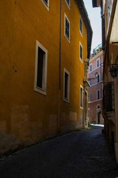 Bâtiments Anciens Dans Une Ruelle Centre Historique Rome — Photo