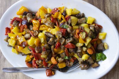 Fransızca ile çeşitli sebze Ratatouille komposto