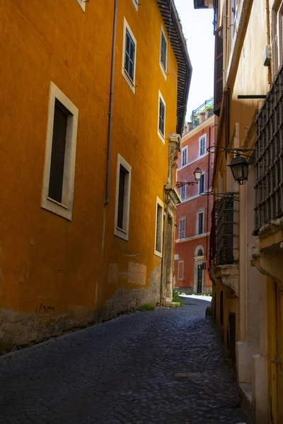 Ancient Alley Stone Paving Historical Centre Rome — Stock Photo, Image
