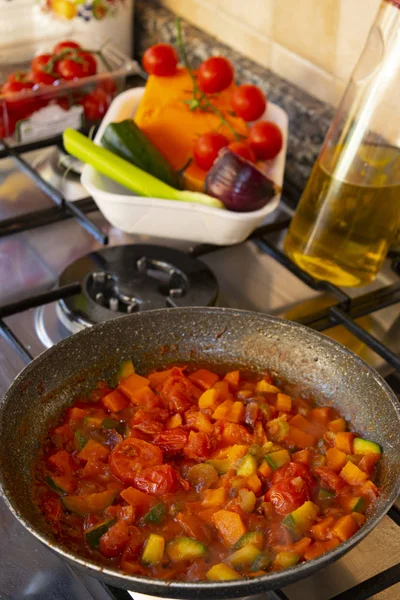 Groente ragout voor pasta — Stockfoto