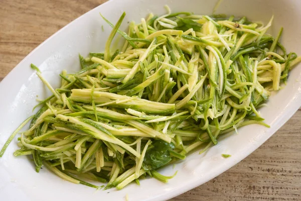 Raw Marinated Zucchini Prepare Vegetable Salad — Stock Photo, Image