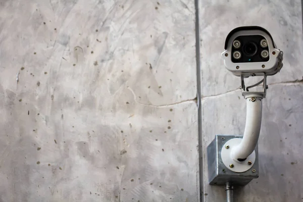 Telecamera Cctv Fissaggio Telecamera Sicurezza Moderna Muro Cemento Esterno Con — Foto Stock