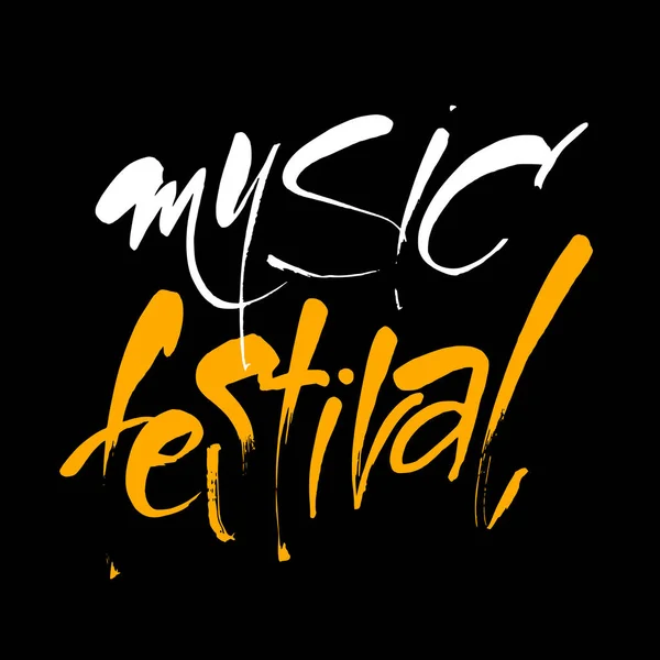 Music festival lettering template — Stock Vector