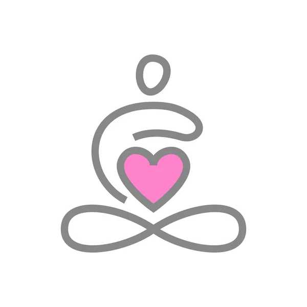 Yoga lotus poz. Yaratıcı logo. Vektör şablonu. — Stok Vektör