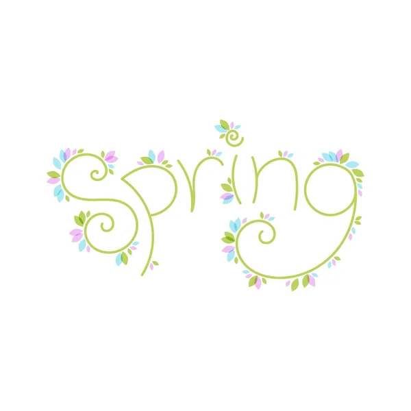 Primavera Lettering modello — Vettoriale Stock