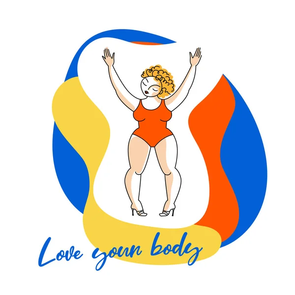 Body positive template — Stock Vector