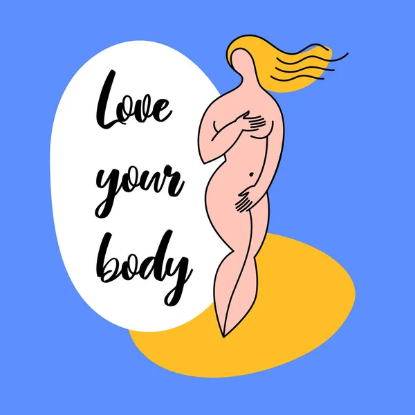 Liebe deinen Körper Vorlage — Stockvektor