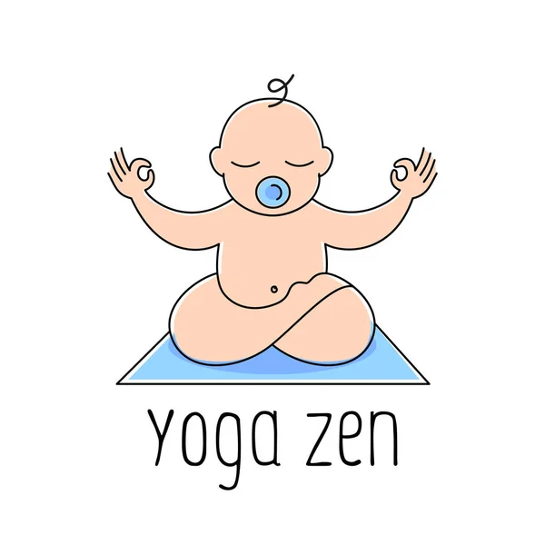 Bebê zen ioga — Vetor de Stock