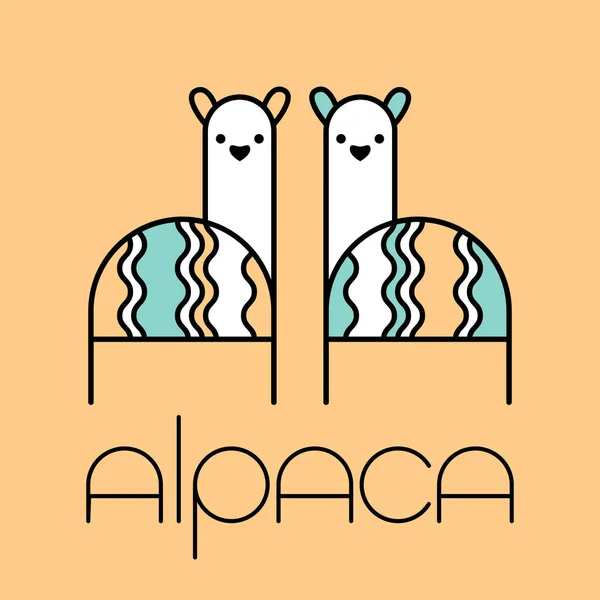 Modelo de design alpaca — Vetor de Stock