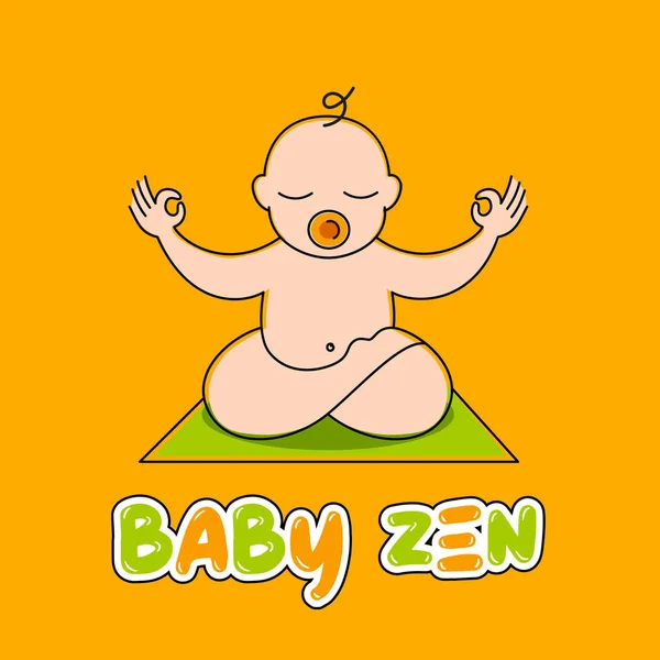 Bebê zen ioga — Vetor de Stock