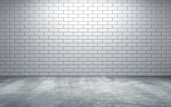 Empty Room Tiles Wall Concrete Floor Rendering — Stock Photo, Image